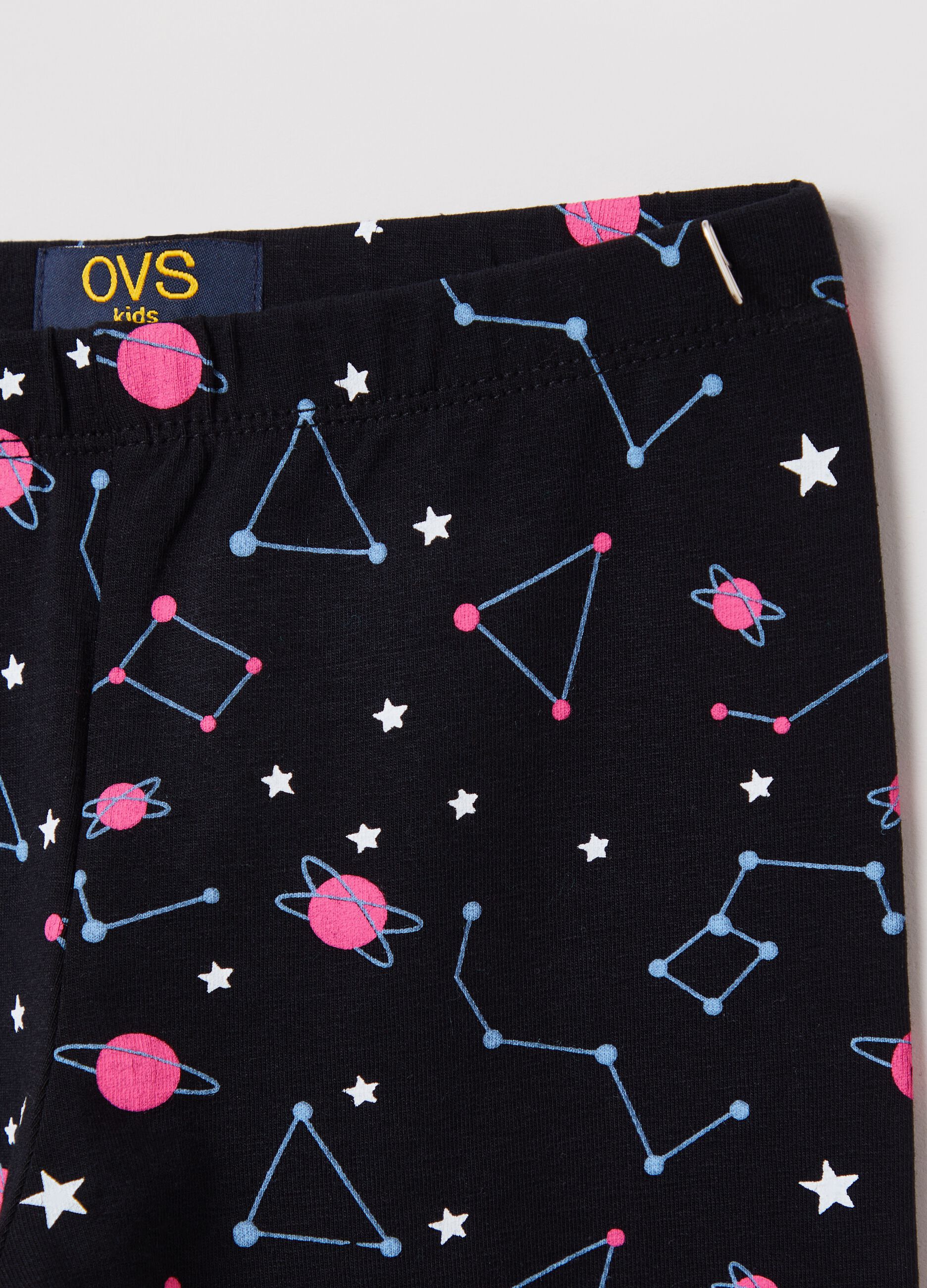 Leggings in cotone stretch con stampa_2