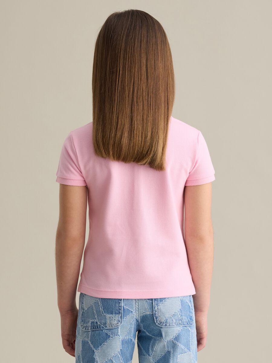 Cotton polo shirt with embroidered flowers_2
