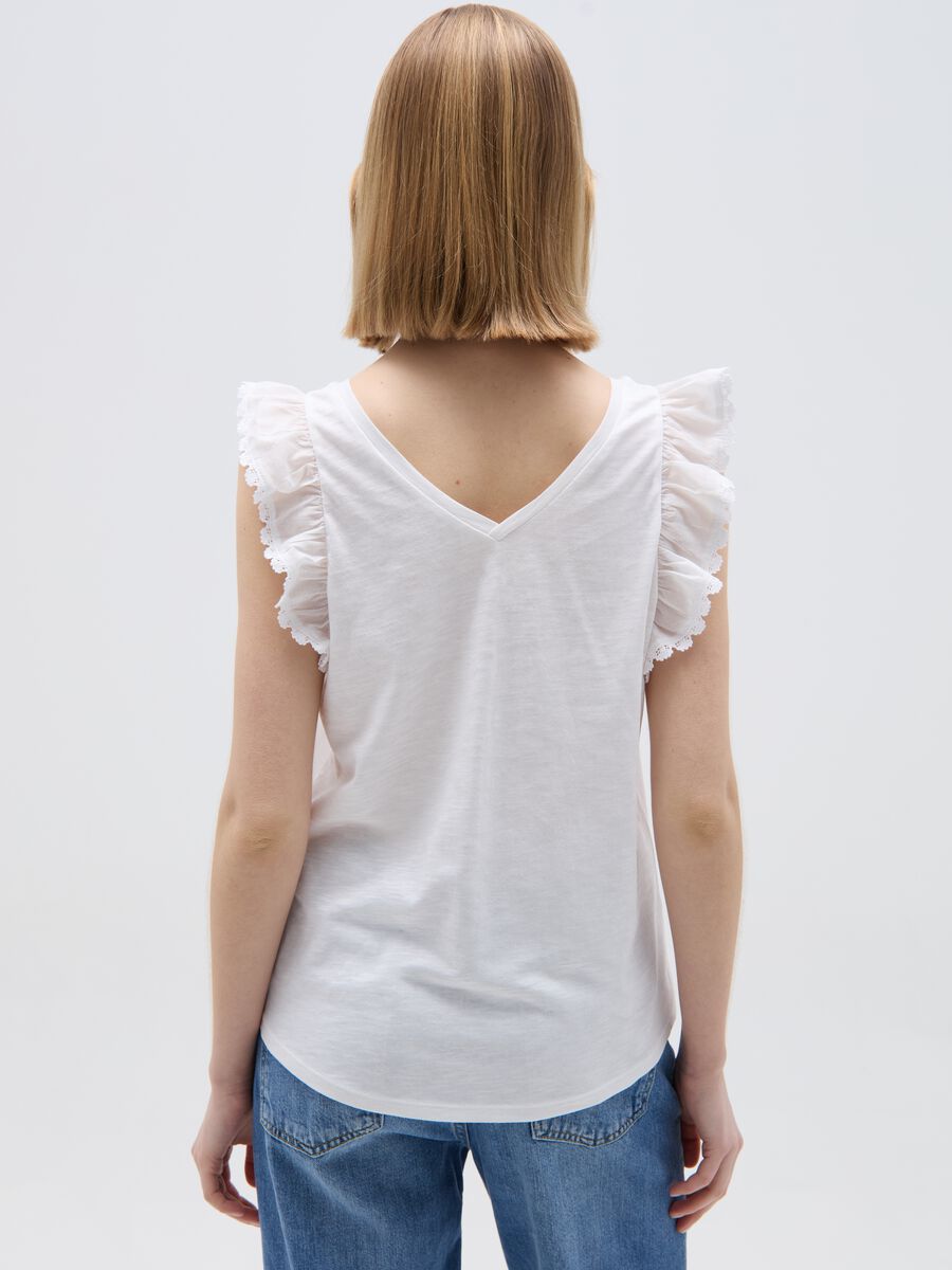 Slub jersey tank top with flounce_2