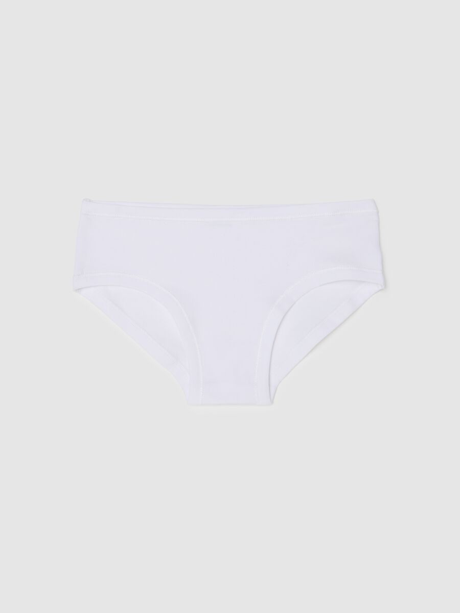 Girl's white cotton stretch regular fit briefs_0