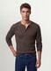 Brown honeycomb viscose-blend regular-fit T-shirt_2