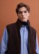 Brown regular-fit gilet with teddy-effect fabric_0