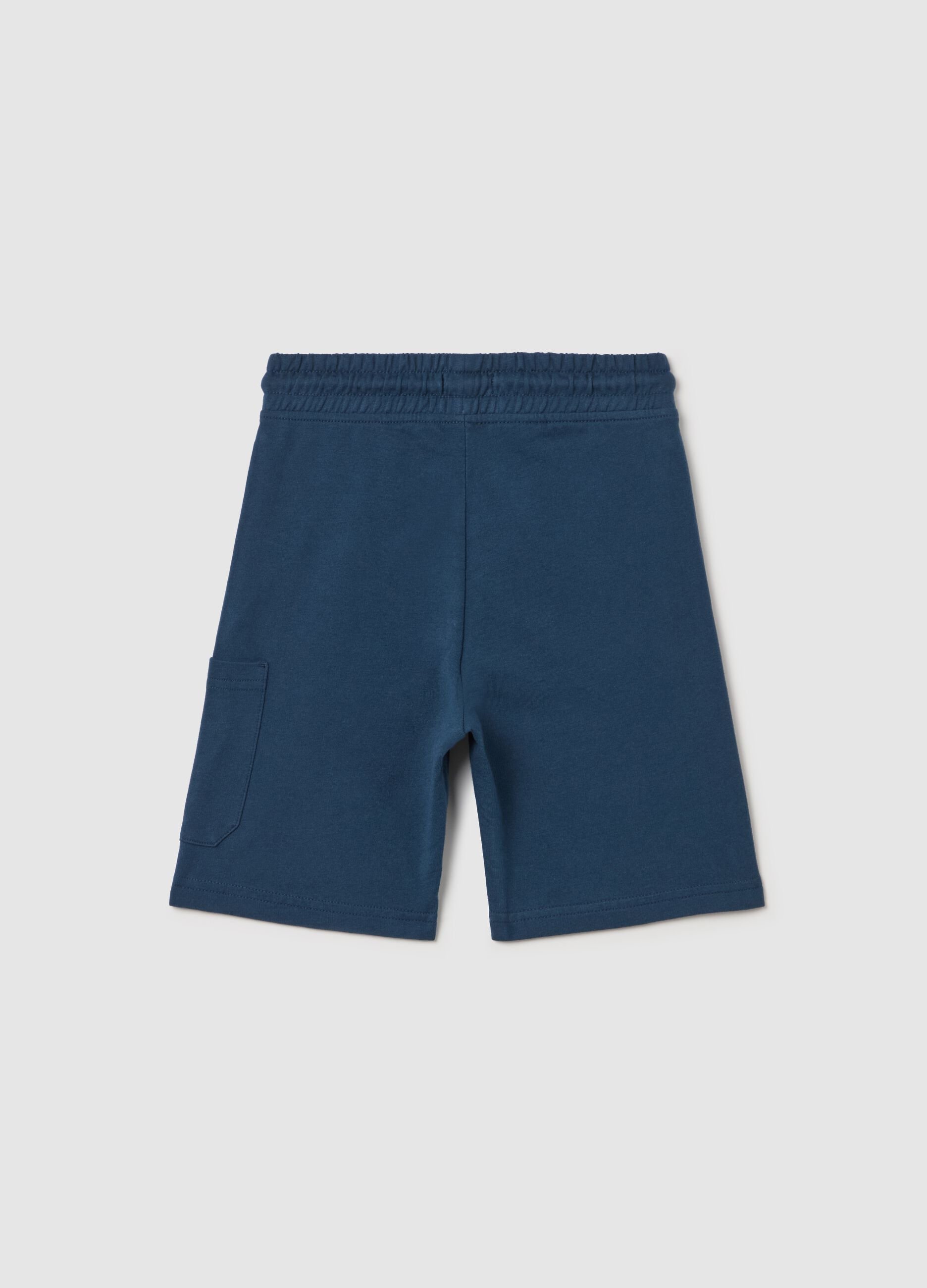 Cotton Bermuda shorts with drawstring
