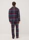 Pigiama rosso e blu in flanella di puro cotone organico regular fit_3