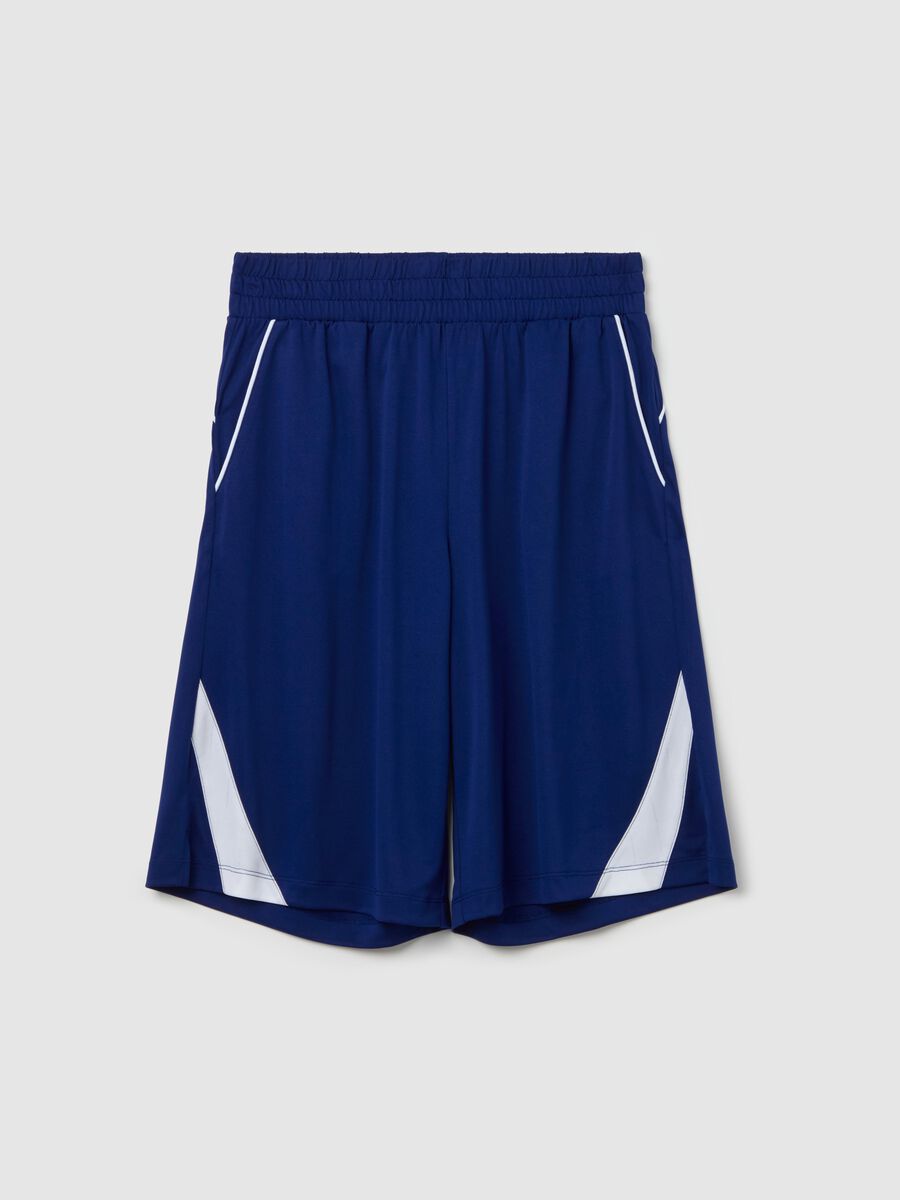 Bermuda joggers with contrasting piping_2