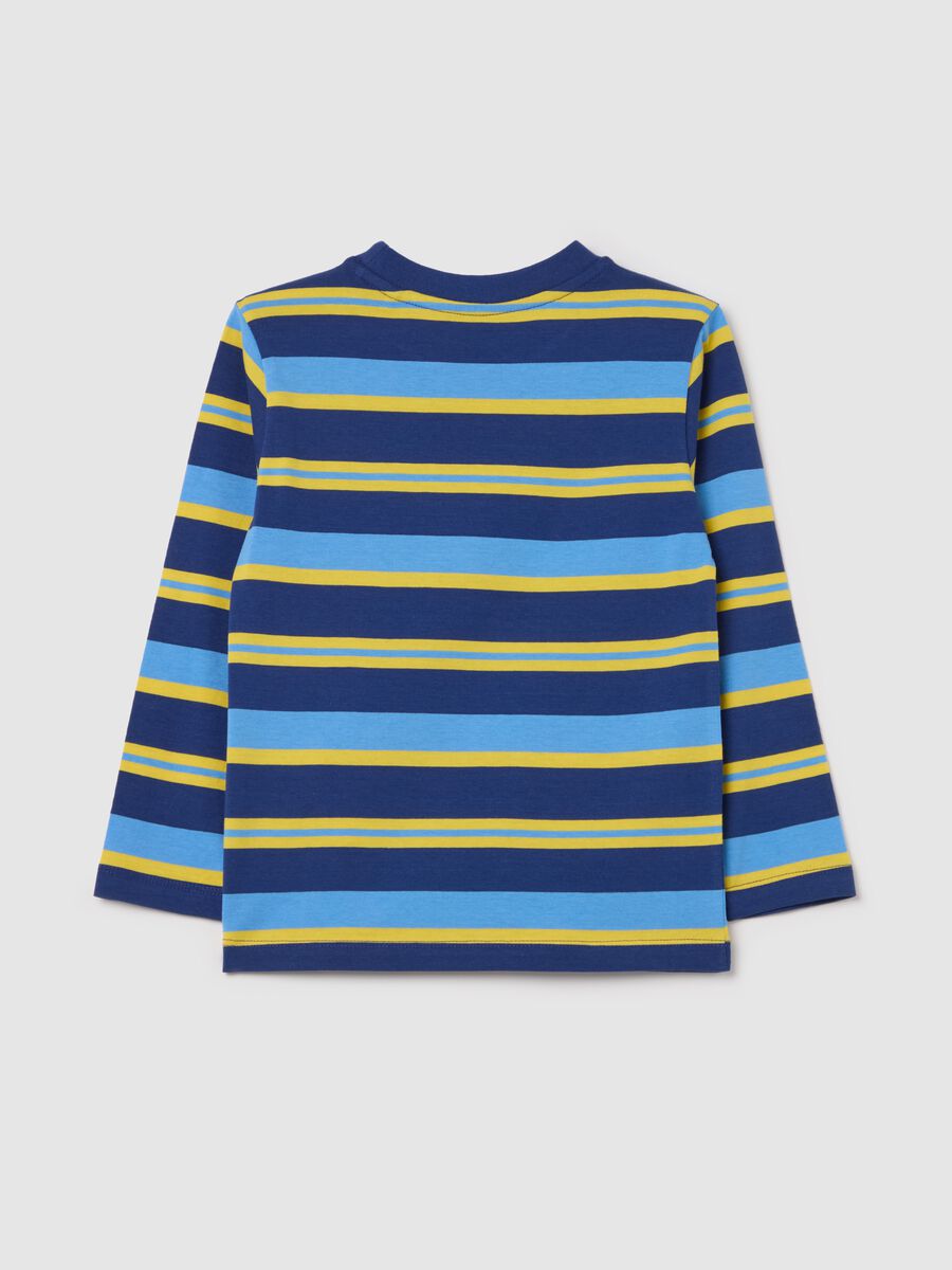 Long-sleeved T-shirt in striped cotton._1
