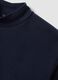 Blue stretch-fabric top with high neck_1