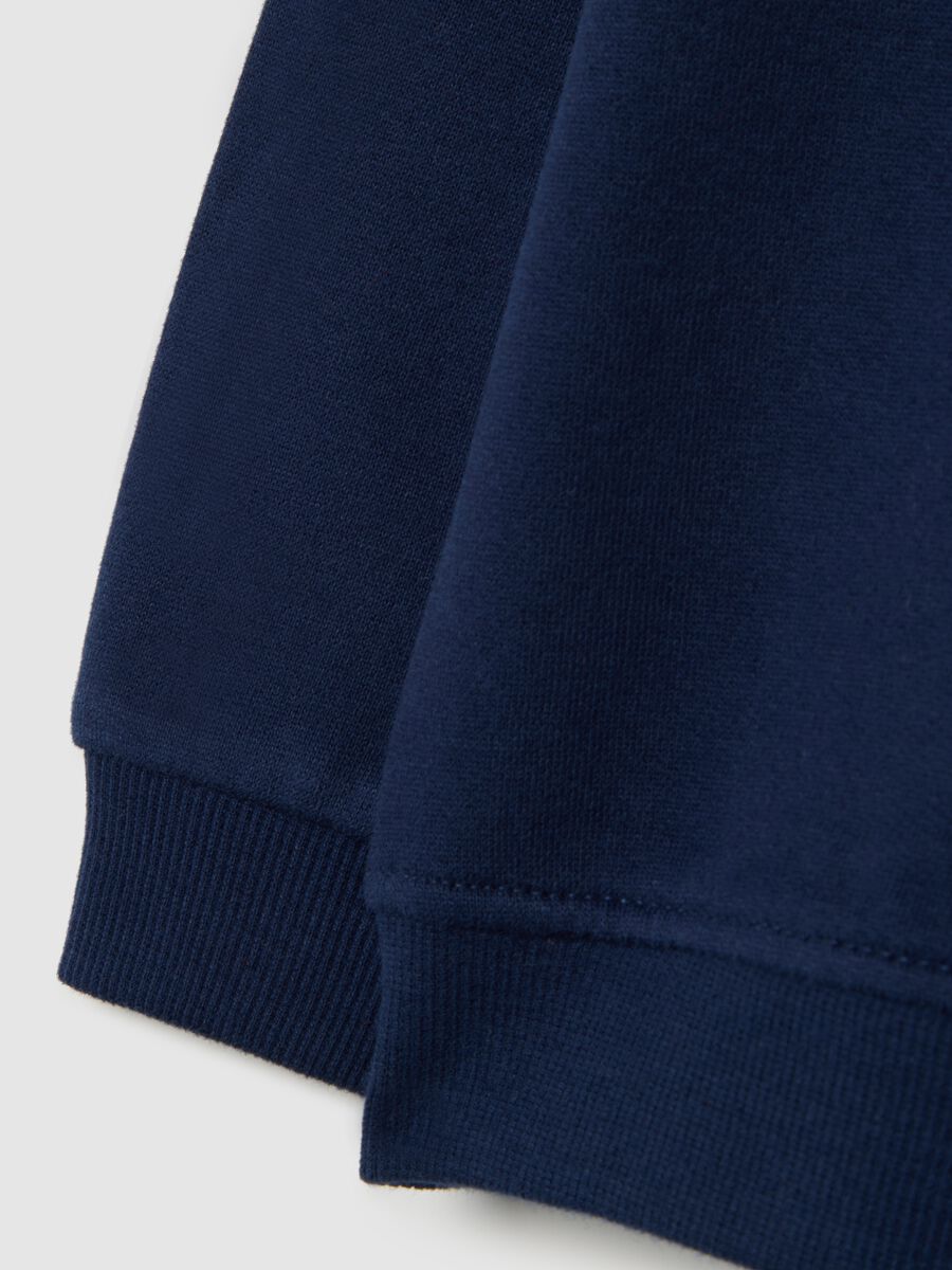 Blue children's sweatshirt in pure cotton with regular fit and Christmas print_3