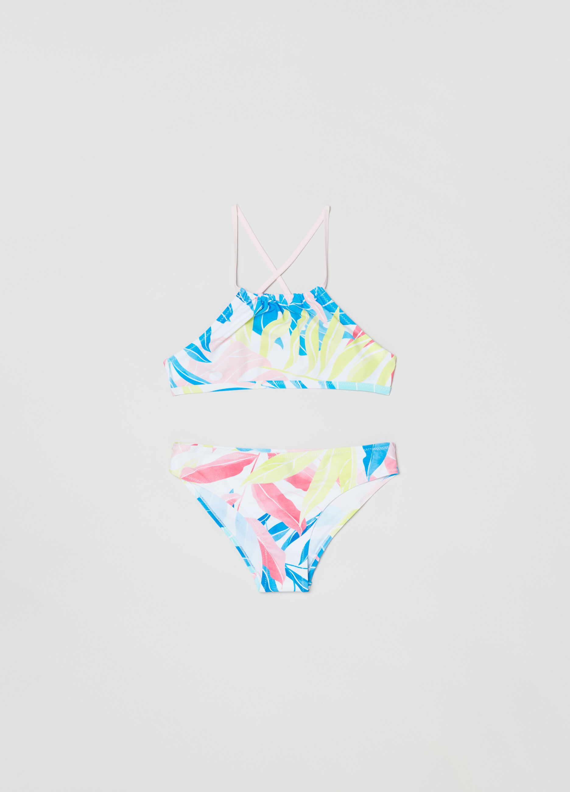 Bikini con stampa foliage