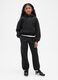 Black cotton blend trousers for girls_0