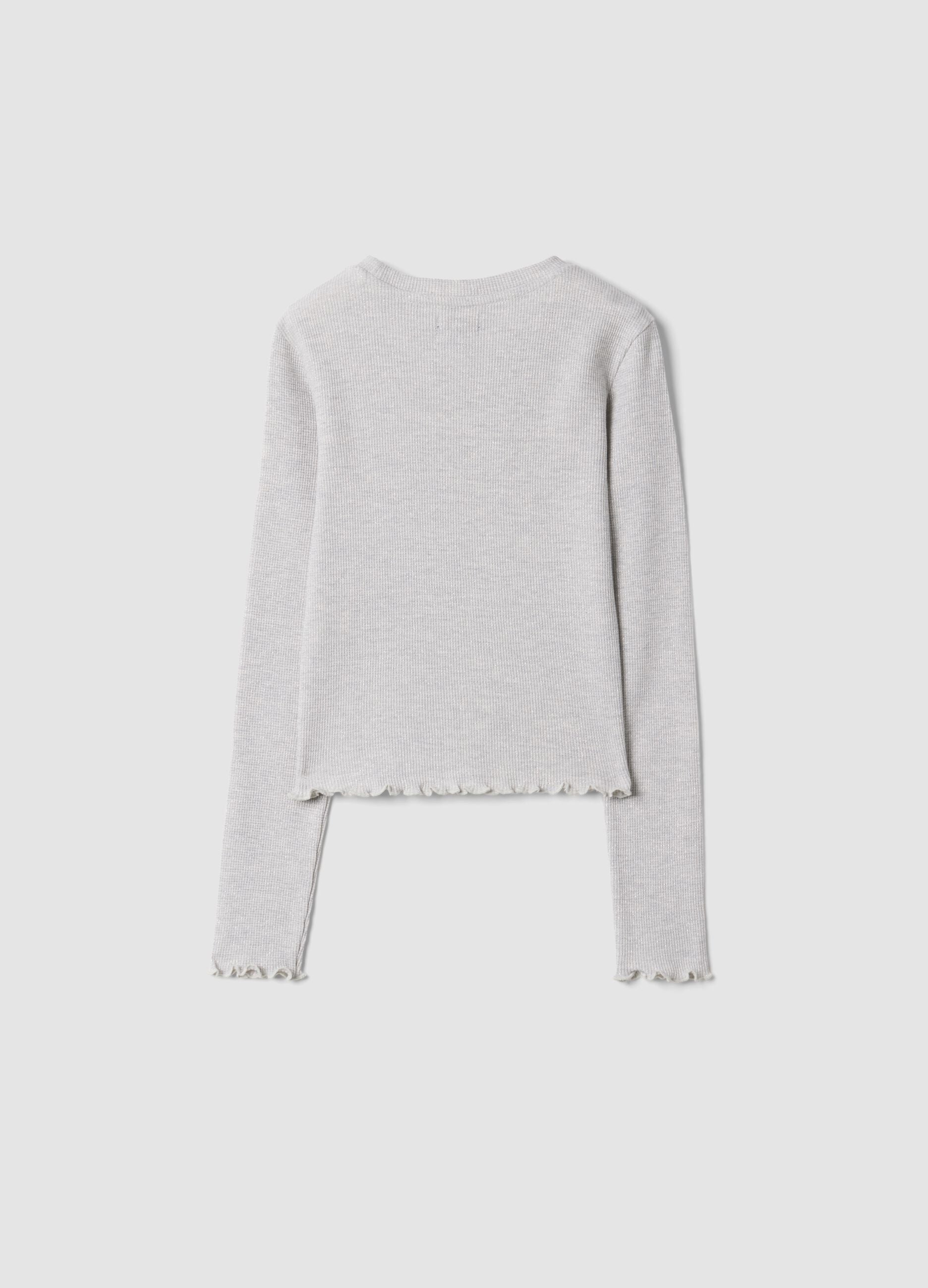 Marl grey cotton-blend crew-neck T-shirt