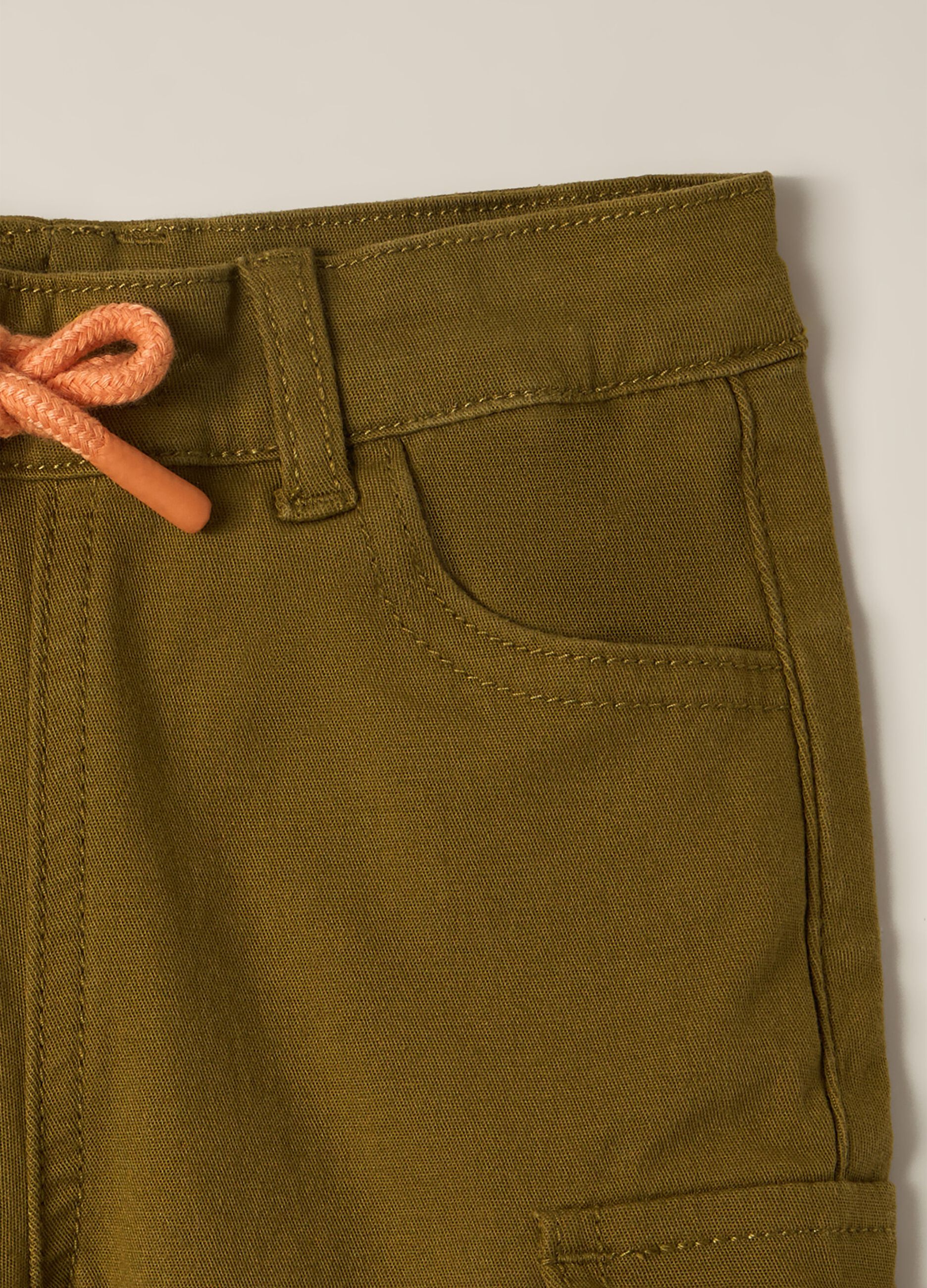 Stretch Cotton Twill Cargo Trousers IANA Babies