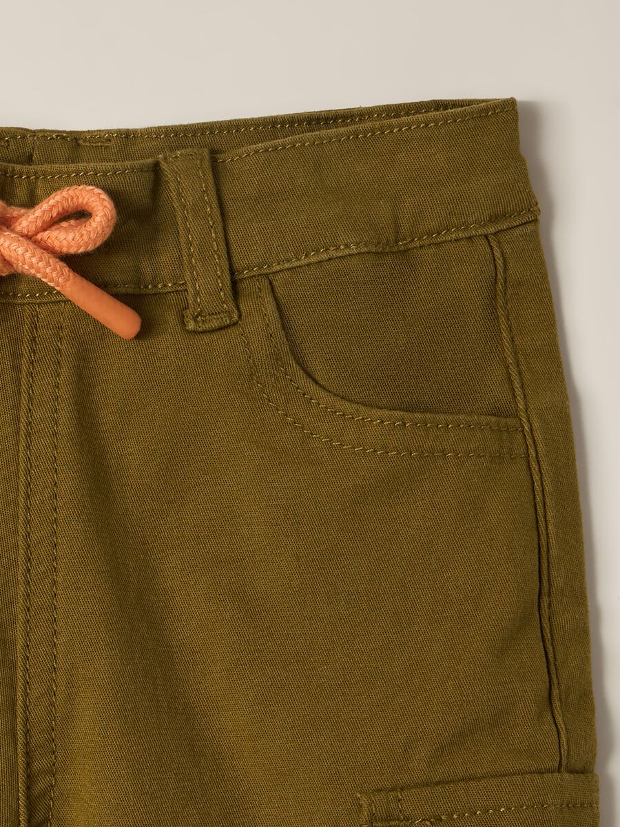 Stretch Cotton Twill Cargo Trousers IANA Babies_2