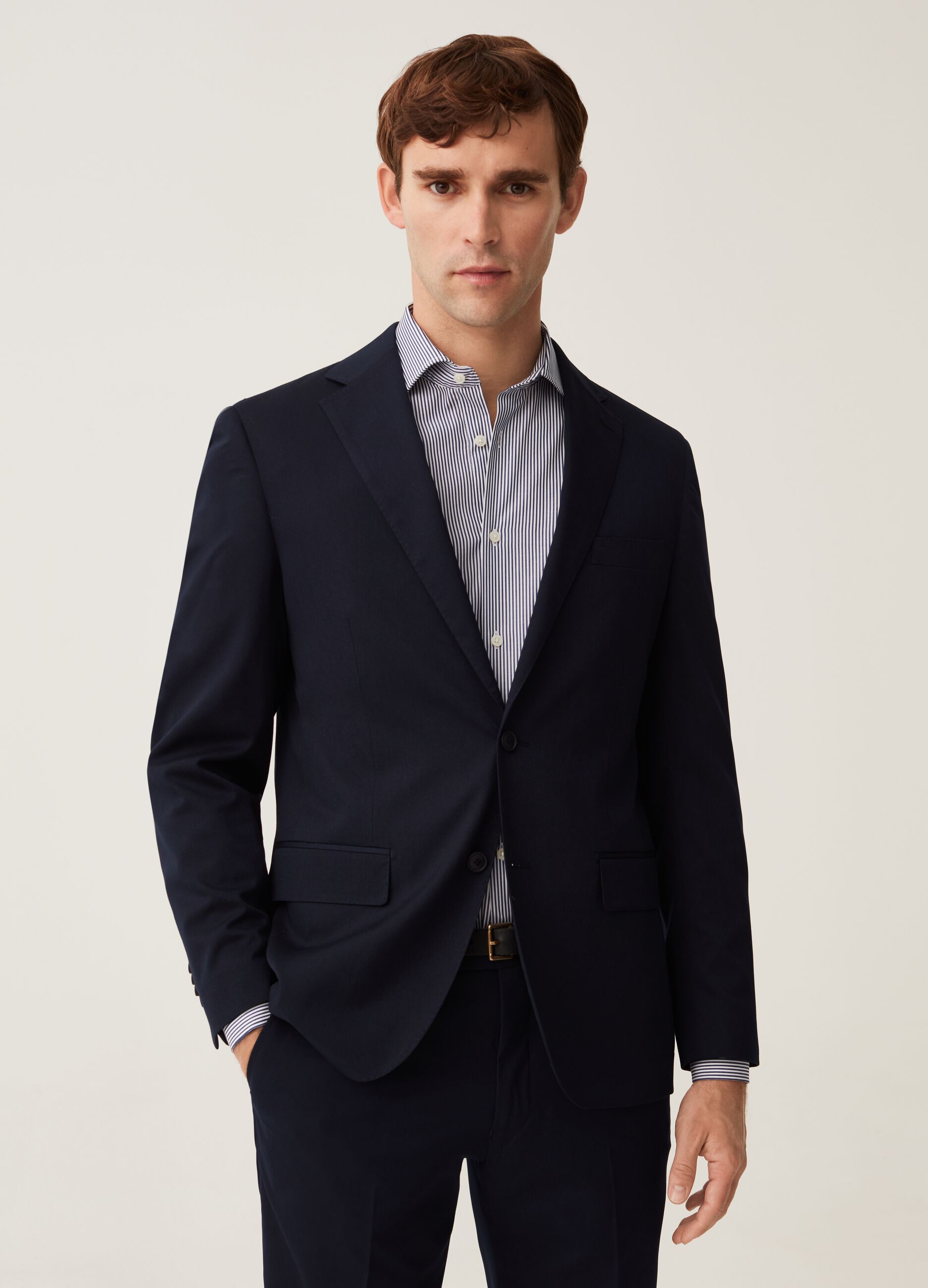 Blazer regular fit in twill blu navy_0