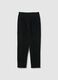 Black stretchy cotton regular fit trousers_4