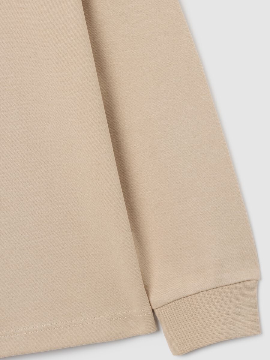 Children's beige turtleneck jumper in pure cotton regular fit_3
