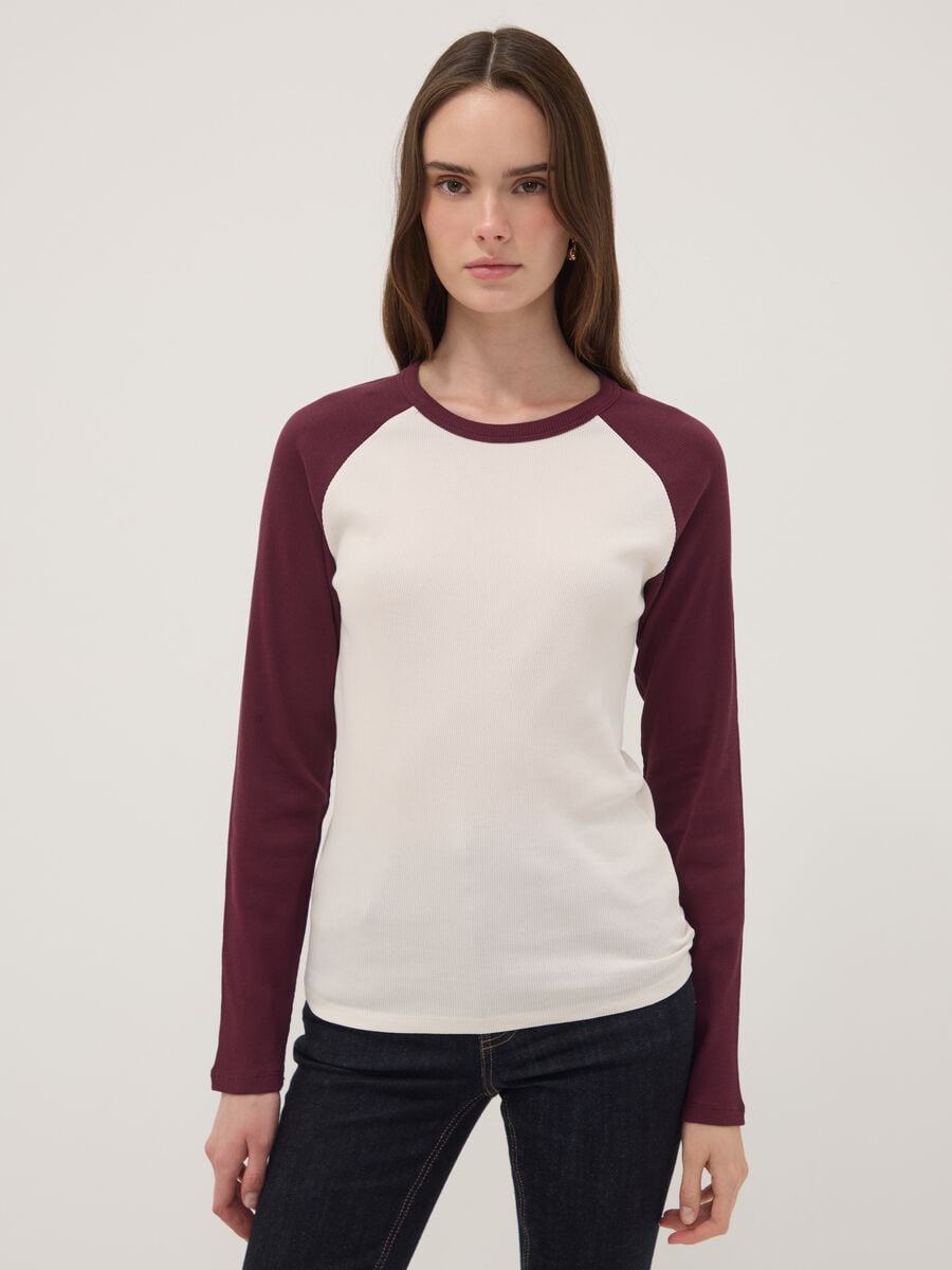 T-shirt bianca in puro cotone a maniche lunghe_1