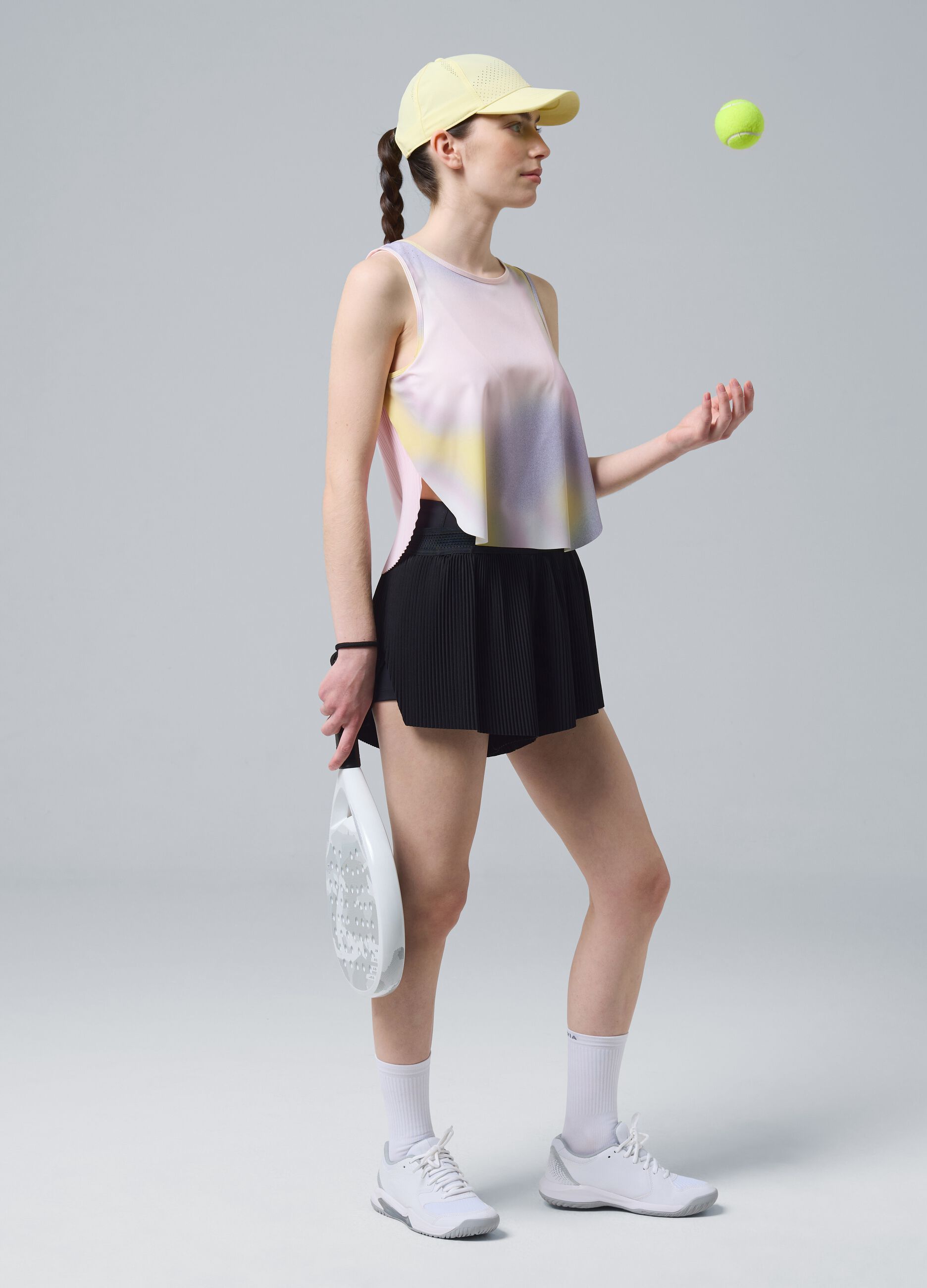 Canotta tecnica sportiva plissettata con effetto tie dye ALTAVIA COURT