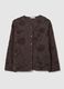 Brown embroidered jacket in pure cotton regular fit_4