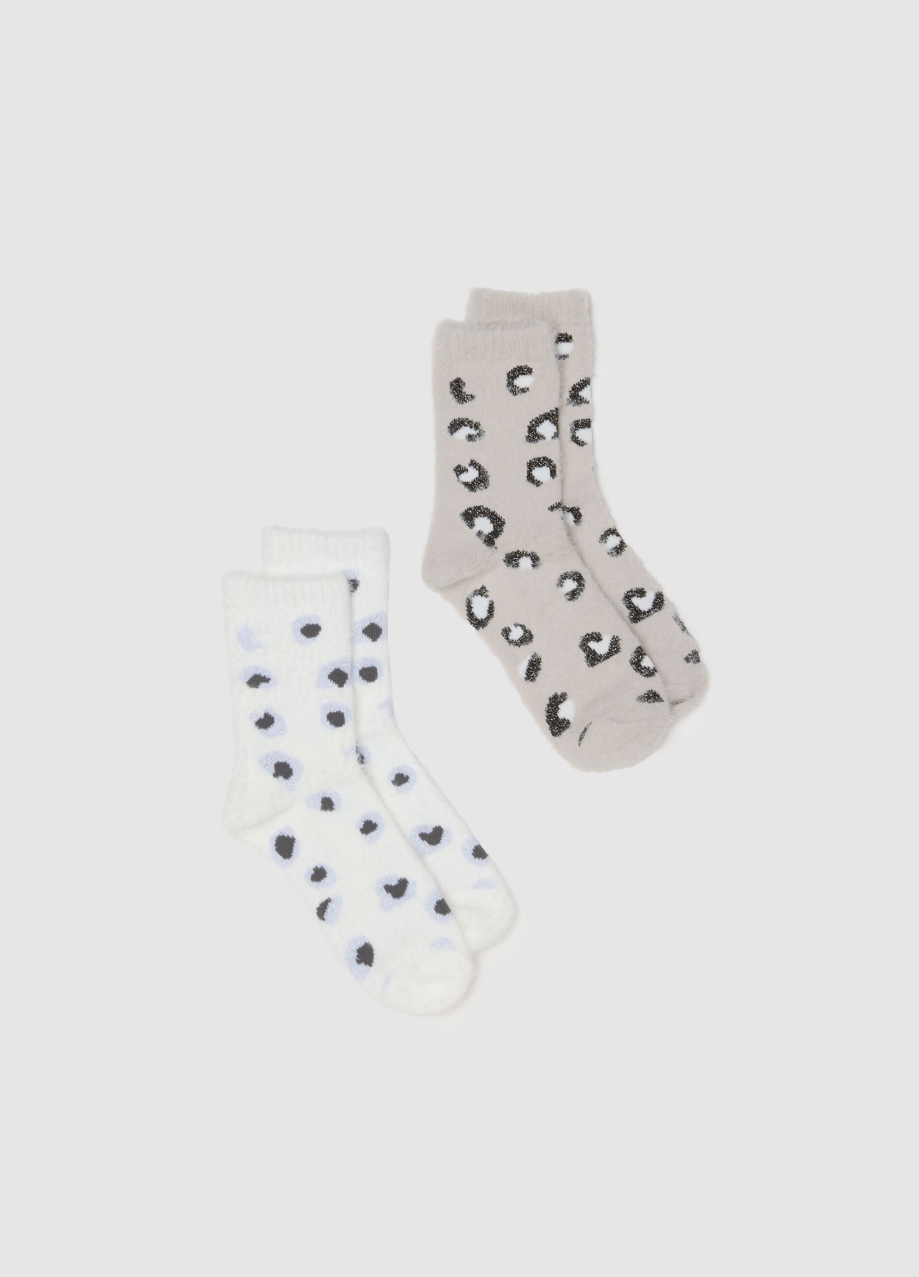 Two-Pack Multicolour Soft Socks with Animal Print