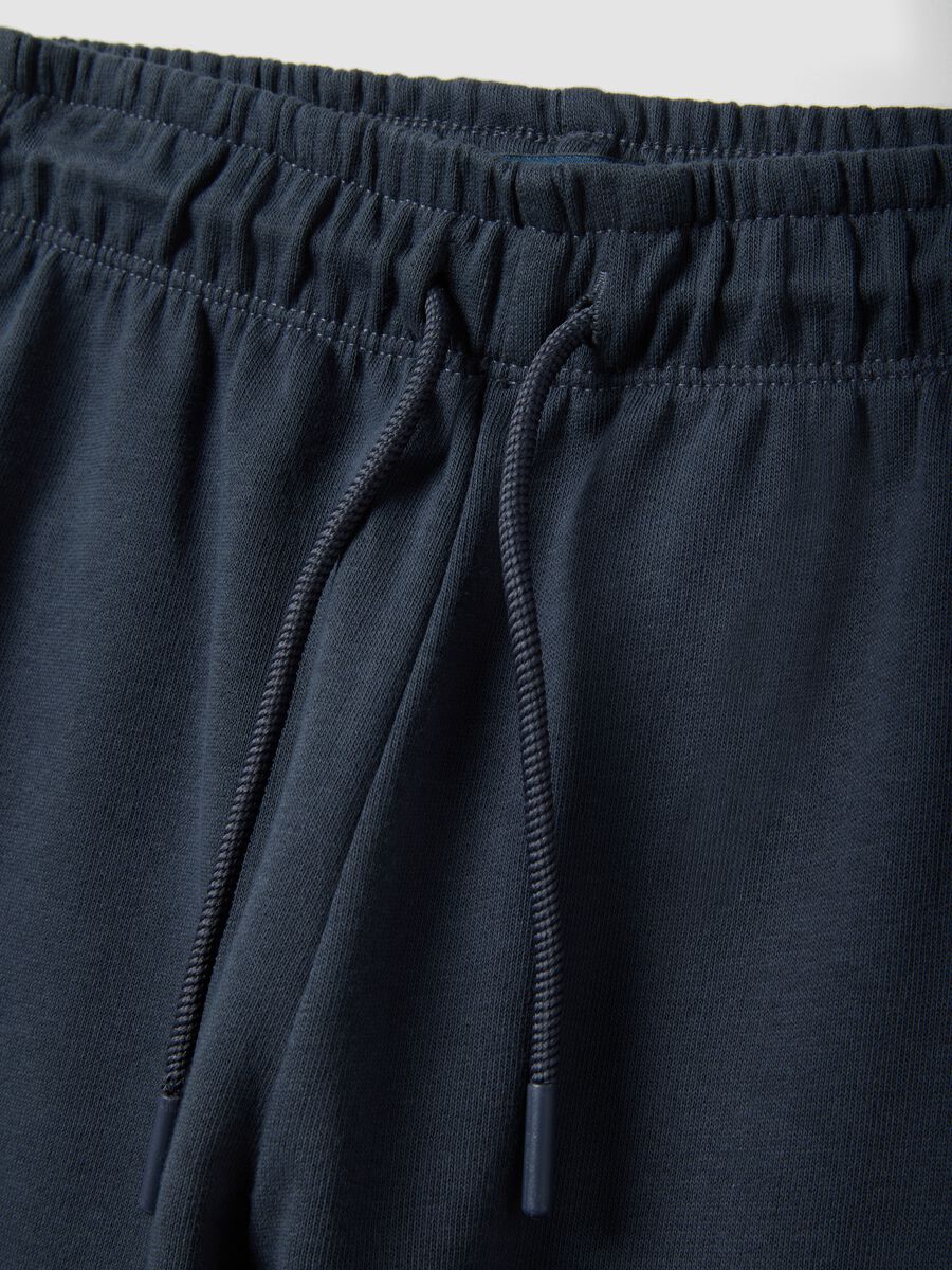 Children's Regular Fit Blue Cotton Jogger Trousers_2