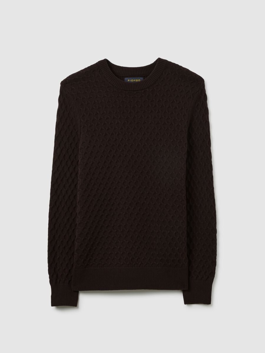 Brown cotton blend sweater regular fit_4