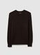 Maglione girocollo marrone in misto cotone_4