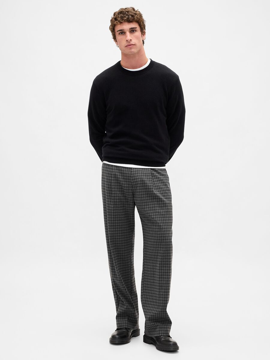 Grey Stretch Wool Trousers_0