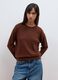 Maglia marrone in pura lana a girocollo over fit_2