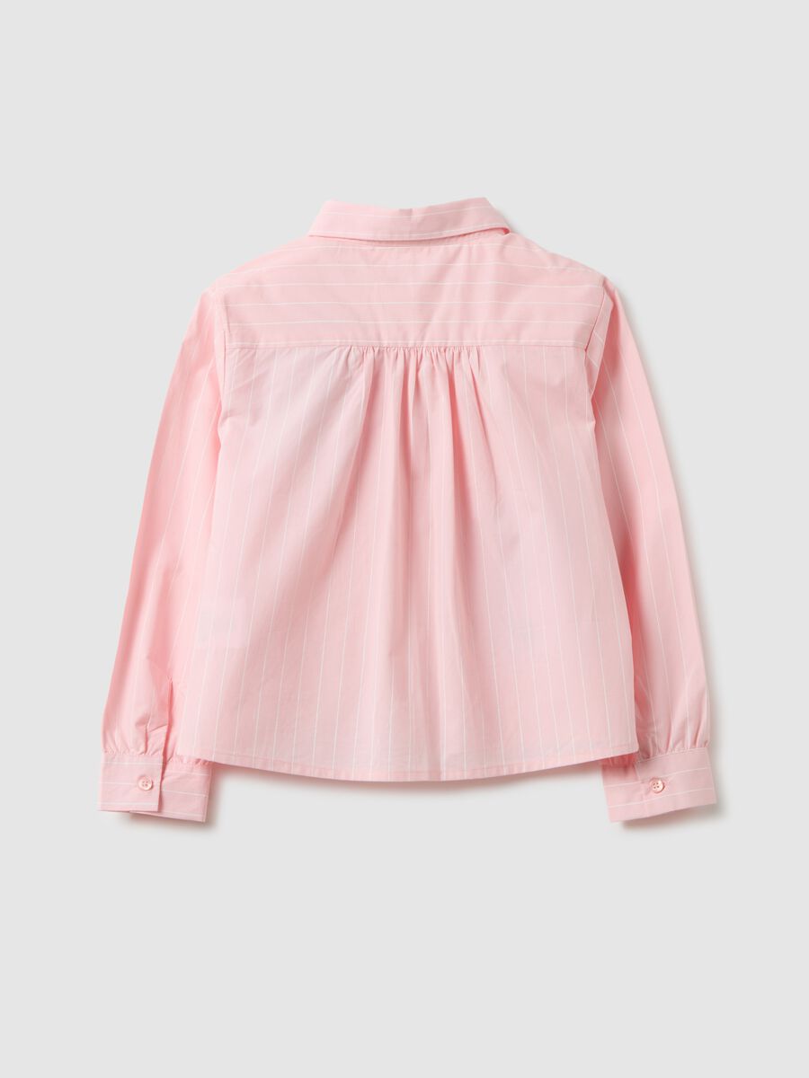Camicia in puro cotone rosa da bambina regular fit_1
