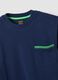 Blue stretch cotton T-shirt with chest pocket_5