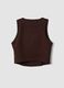 Brown crop top in stretch fabric_6