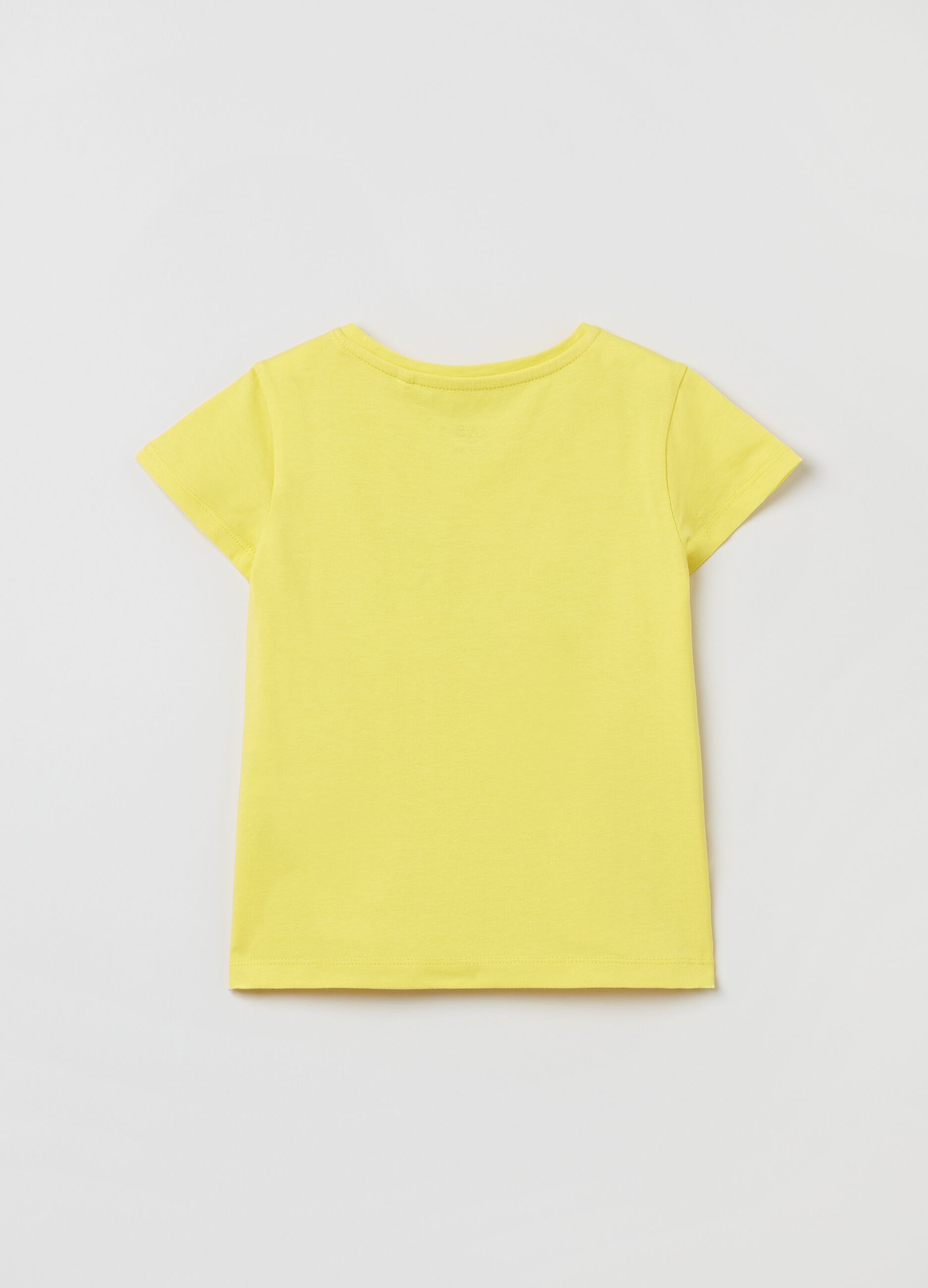 T-shirt in cotone stretch stampa cuori e fiori