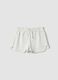 Girls' white pure cotton regular-fit shorts with lace_3