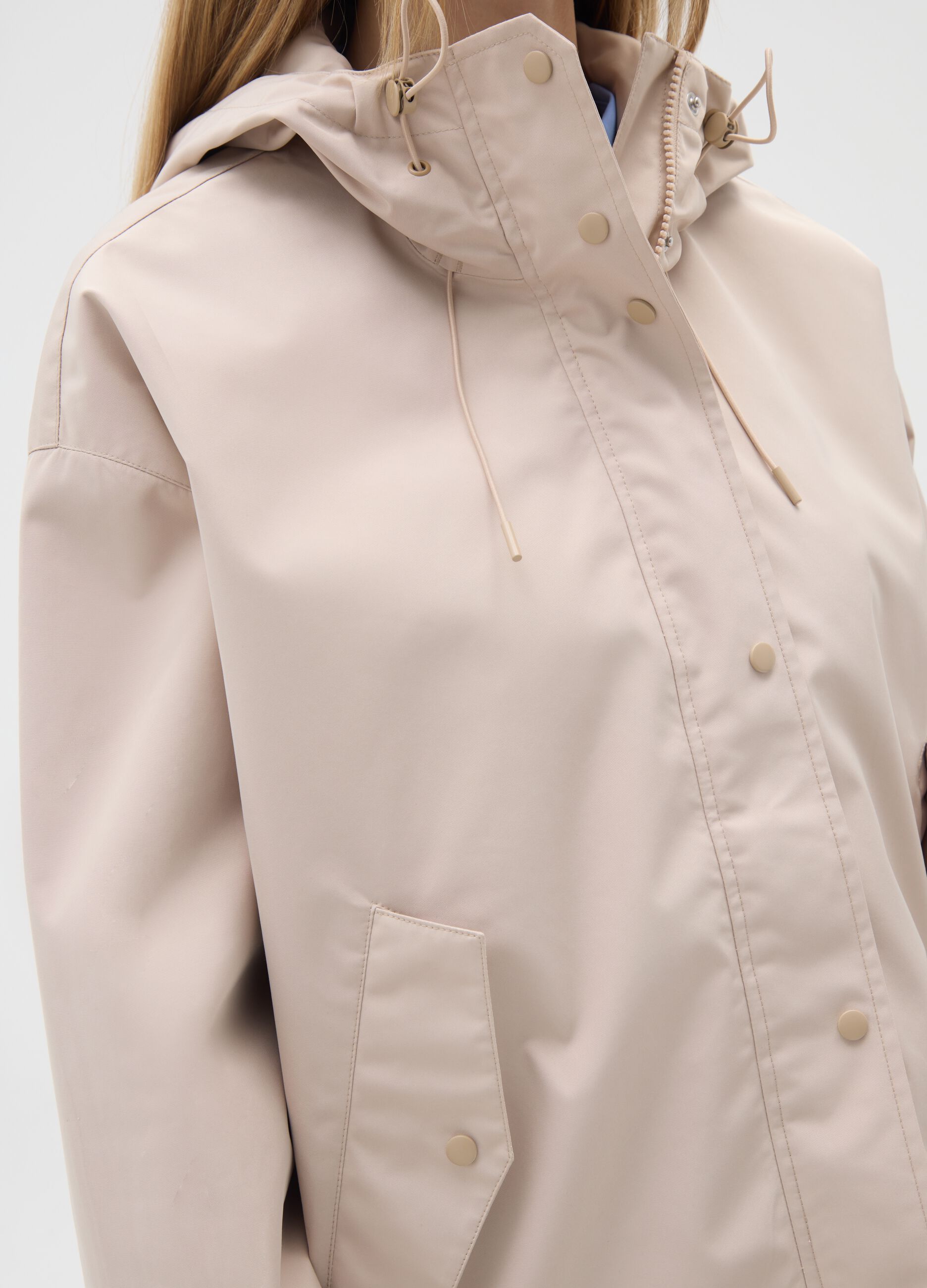 Waterproof jacket in beige regular fit