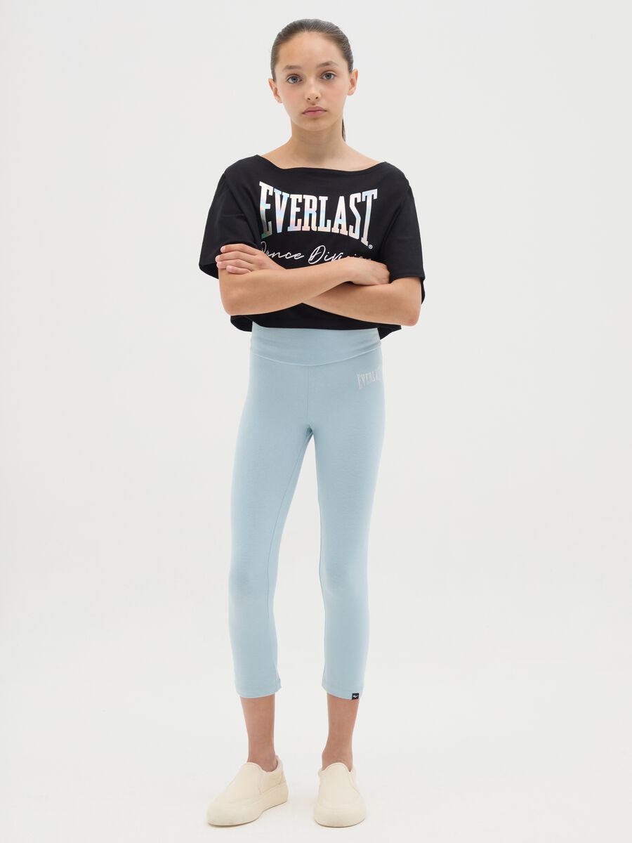 Girls' Skinny Stretch Cotton Blue Leggings_1