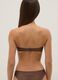 Brown bandeau bikini top in stretchy fabric with glitter_2