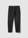 Black denim cotton blend regular fit stretch jeans_4