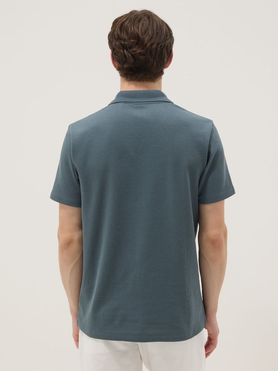 Green stretch cotton short-sleeve polo_3