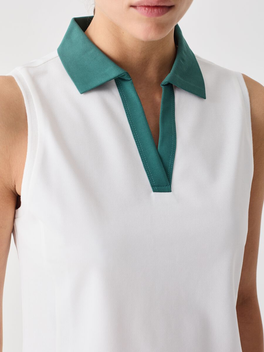 SLAZENGER sleeveless polo shirt in technical fabric_2