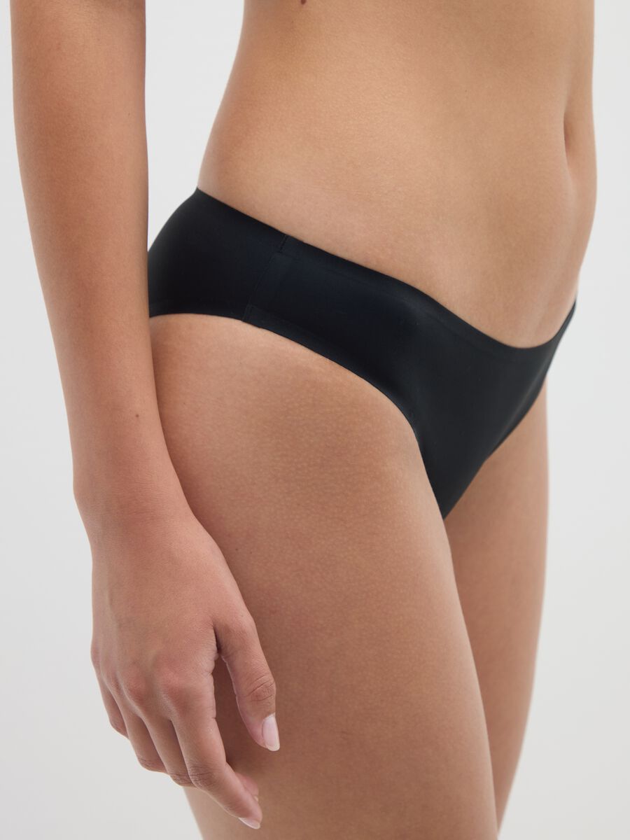 Slip da donna in tessuto elasticizzato nero_3