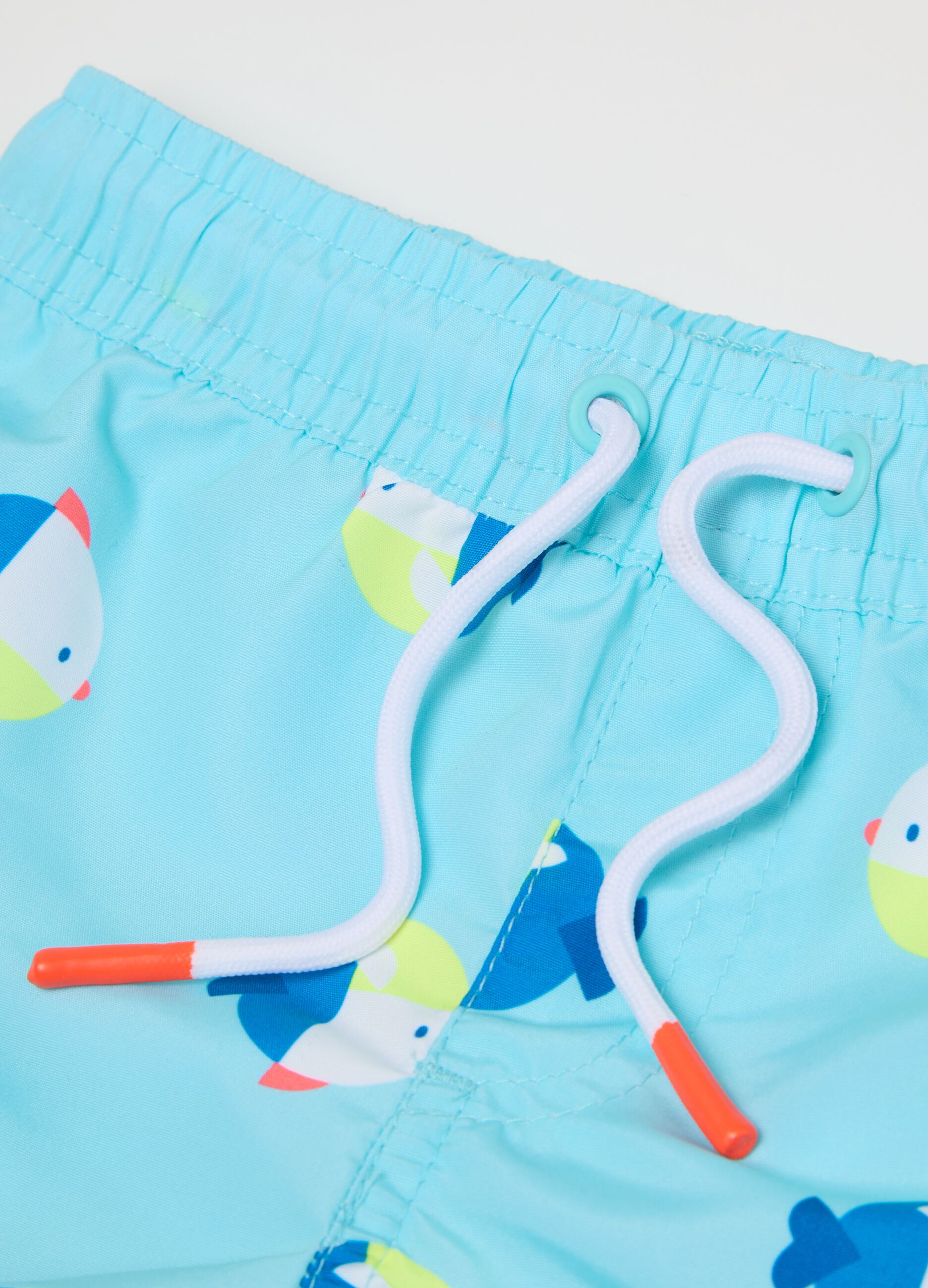 Costume da bagno da bambino in tessuto multicolor con stampa regular fit