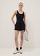 Black stretch cotton fitted vest top_1