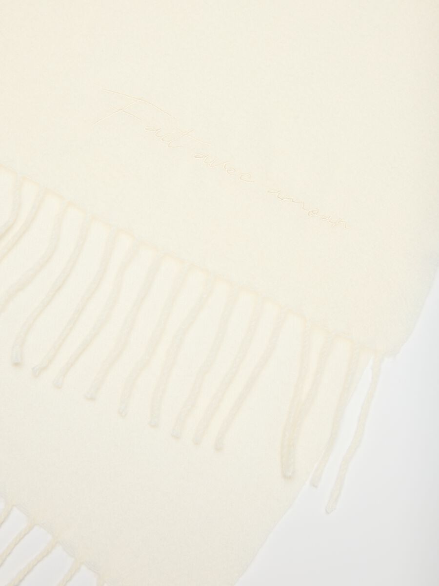 White Mixed Fabric Scarf_2