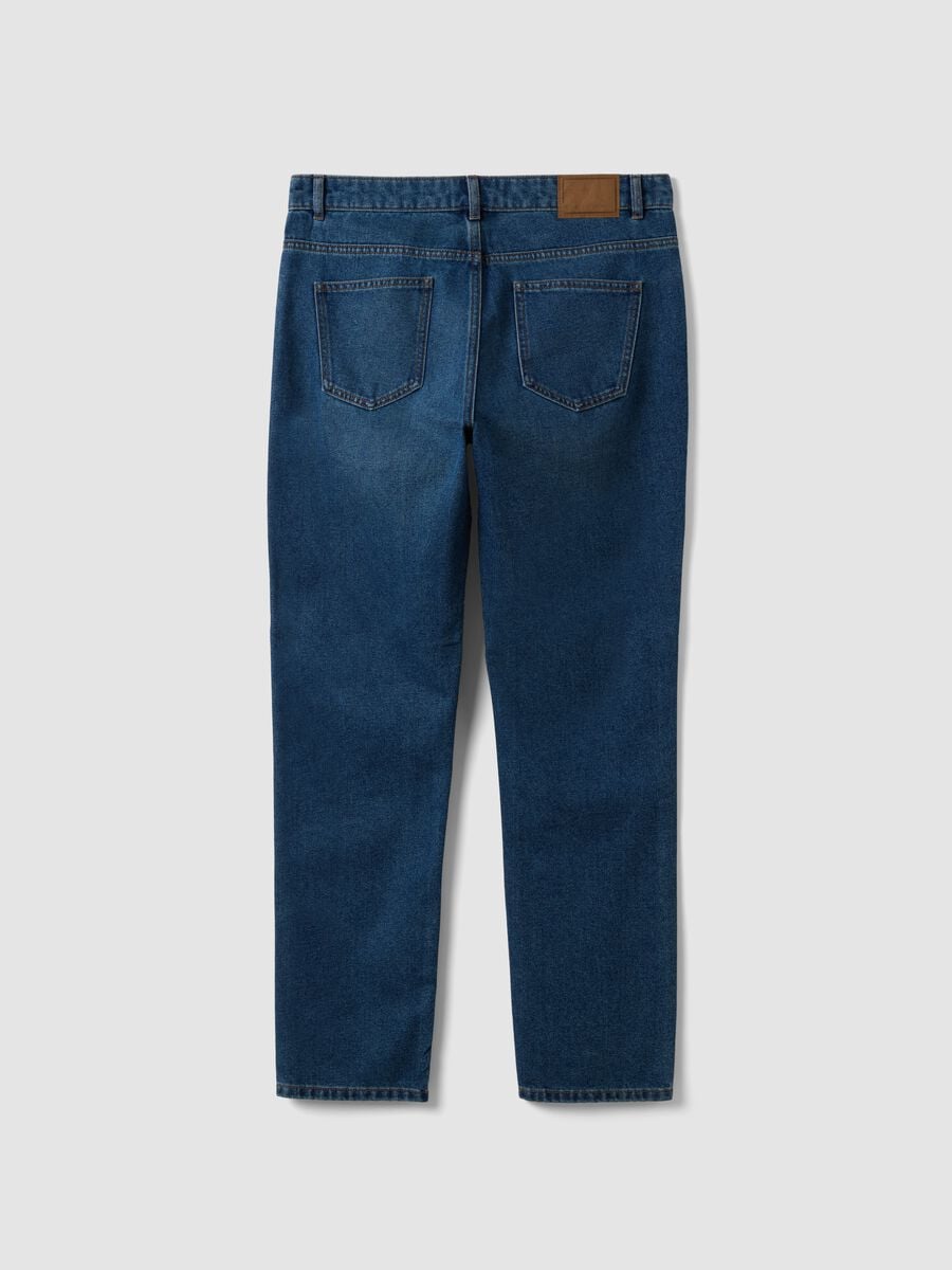 Jeans blu denim in misto cotone e viscosa slim fit_2