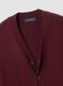 Red wool-blend cardigan with deep V-neck_5