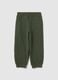 Regular fit green cotton blend kid's joggers_1