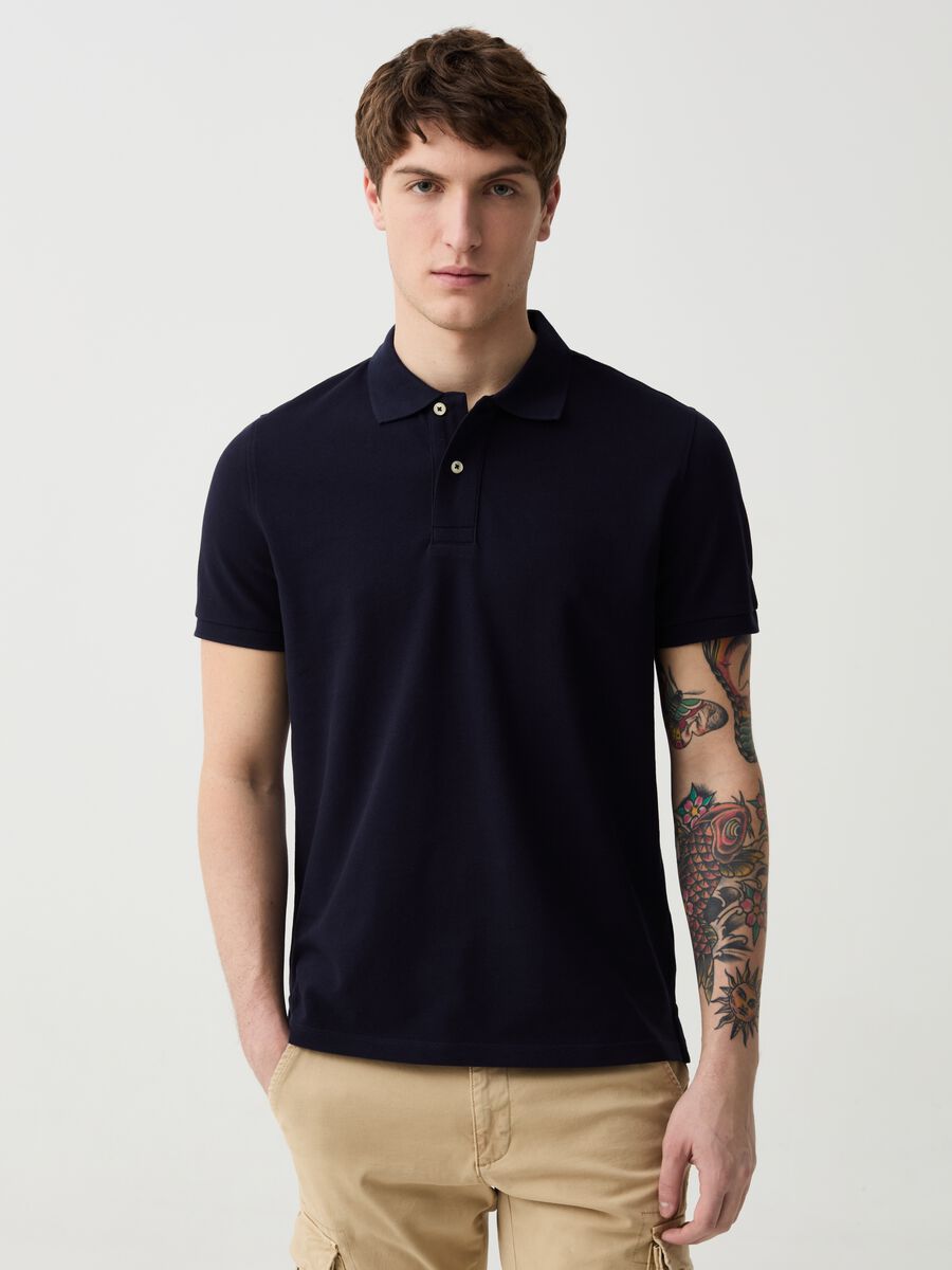 Organic cotton pique polo shirt_1