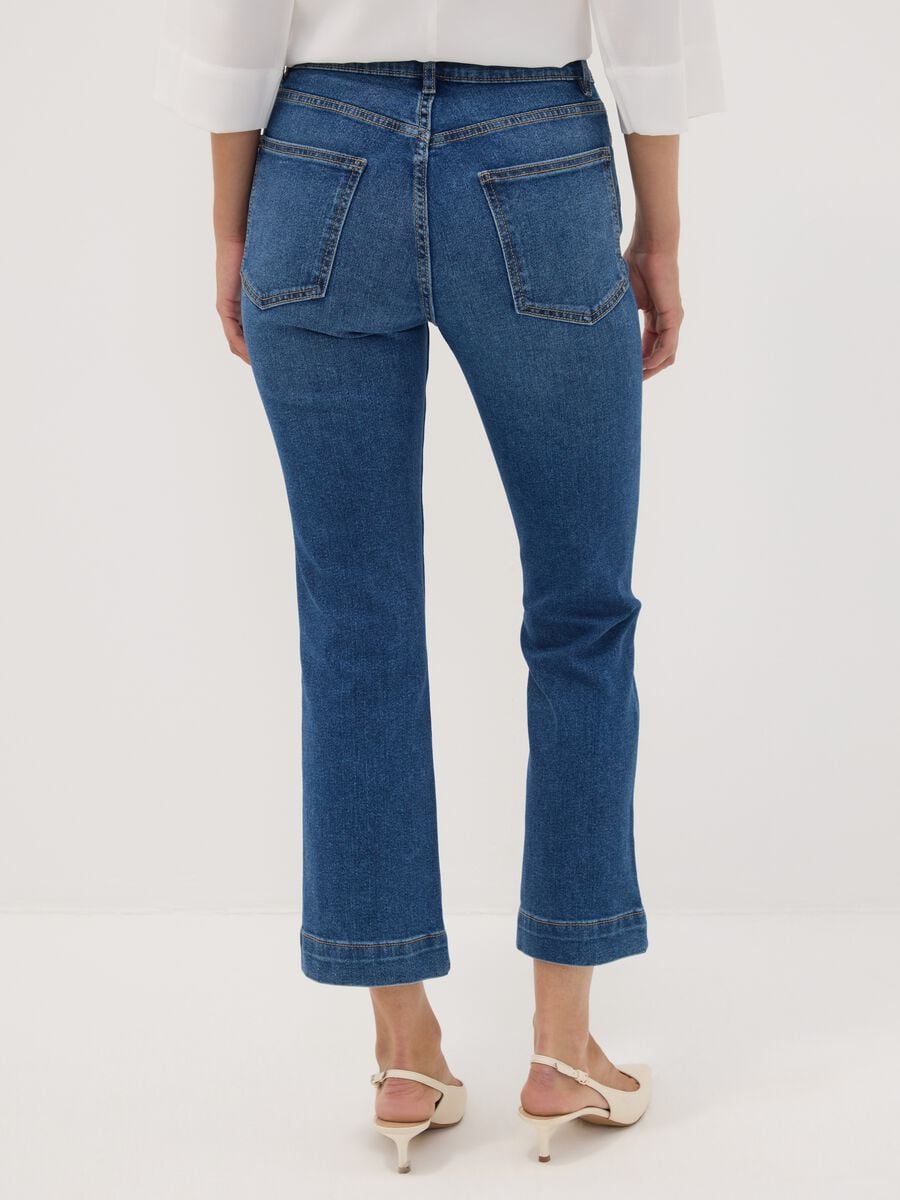 Blue cropped slim-fit denim jeans in stretch cotton and viscose_2