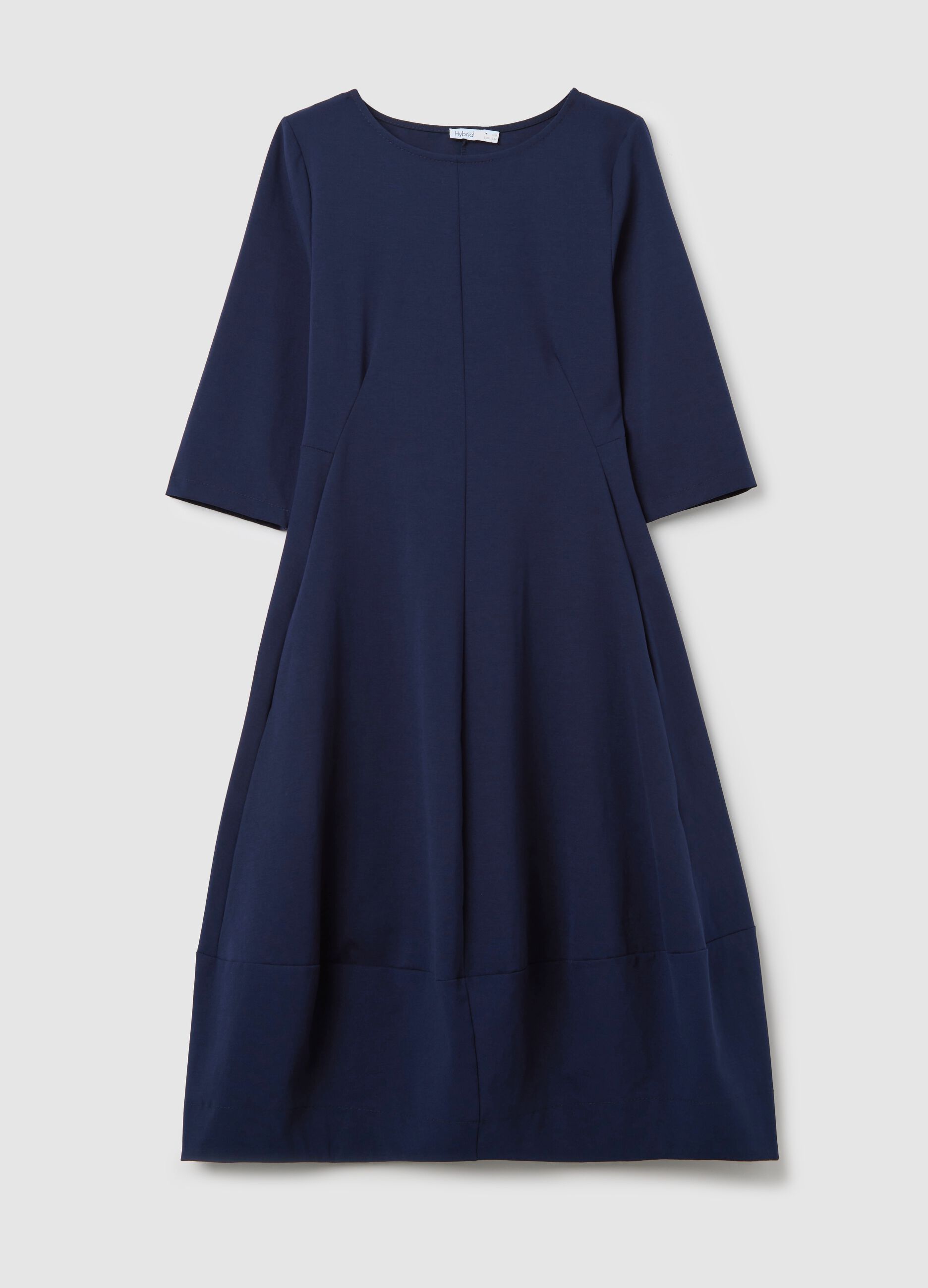 Vestito midi blu con tasche